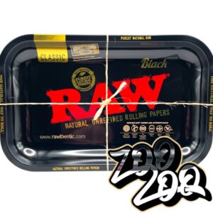 Raw Authentic Metal Black Rolling Tray - Small