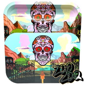 Zooted Brandz Metal Tray w/ Magnetic Lid - Zooted Land Skully Planet