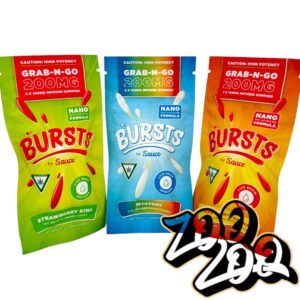 Bursts by Sauce LIVE RESIN Infused (200mg/2pc) Gummies **WHITE PEACH**