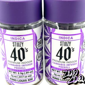 Stiiizy 40’s (5pk/2.5g Total) Pre-Rolls Infused w/ Live Resin & Keif **KING LOUIE XIII**(I)