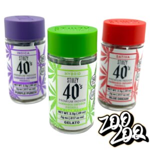 Stiiizy 40’s (5pk/2.5g Total) Pre-Rolls Infused w/ Live Resin & Keif **PINK ACAI**(H)
