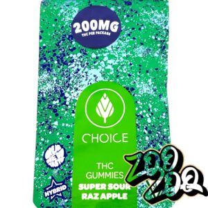 Choice 200mg Gummies **SUPER SOUR RAZZ APPLE** (hybrid)