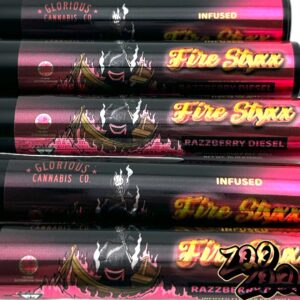 Glorious Cannabis Fire Styxx INFUSED 1g Pre-Rolls **RAZZBERRY DIESEL**