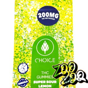 Choice 200mg Gummies **SUPER SOUR LEMON** (indica)