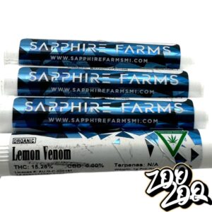 Sapphire Farms 1g ORGANIC Pre-Rolls **LEMON VENOM**