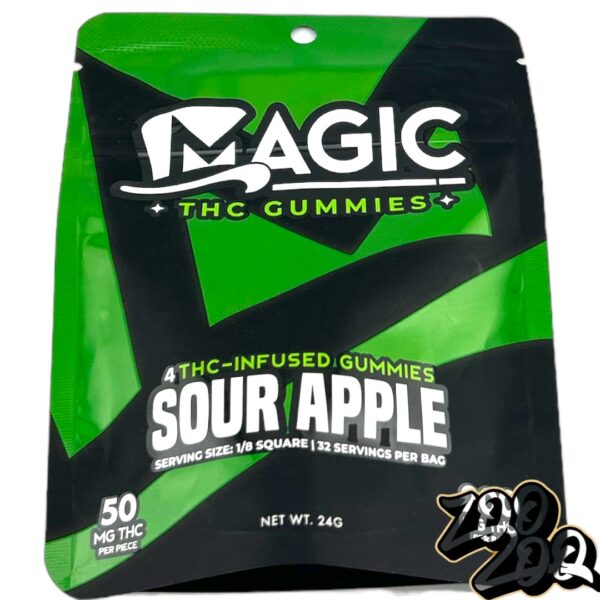 Magic 200mg Gummies **SOUR APPLE** (50mgEach/4pieces)