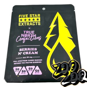 Five Star Extracts x True North Confections INFUSED w full spectrum cured badder 200mg Gummies **BERRIES N CREAM**