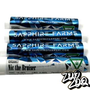 Sapphire Farms 1g ORGANIC Pre-Rolls **NIC THE BRUISER**