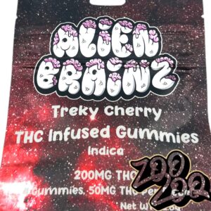 Alien Brainz 200mg Gummies **TREKY CHERRY** (sativa) (4pc/50mgEach)