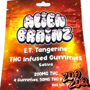 Alien Brainz 200mg Gummies **ET TANGERINE**  (4pc/50mgEach)