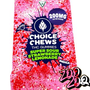 Choice 200mg Gummies **SUPER SOUR STRAWBERRY LEMONADE** (indica)