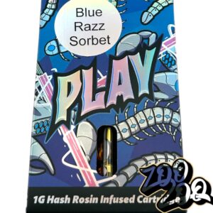 Play HASH ROSIN (1g) 510 Thread Cartridges **BLUE RAZZ SORBET**