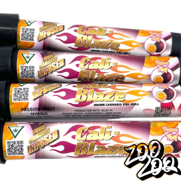 Cali Blaze (1.2g) Pre-Rolls Infused w/ Liquid Diamonds **PASSION FRUIT** (H) 48.52%