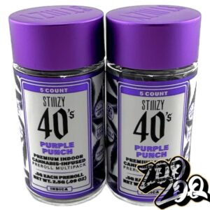Stiiizy 40’s (5pk/2.5g Total) Pre-Rolls Infused w/ Live Resin & Keif **PURPLE PUNCH** (I)