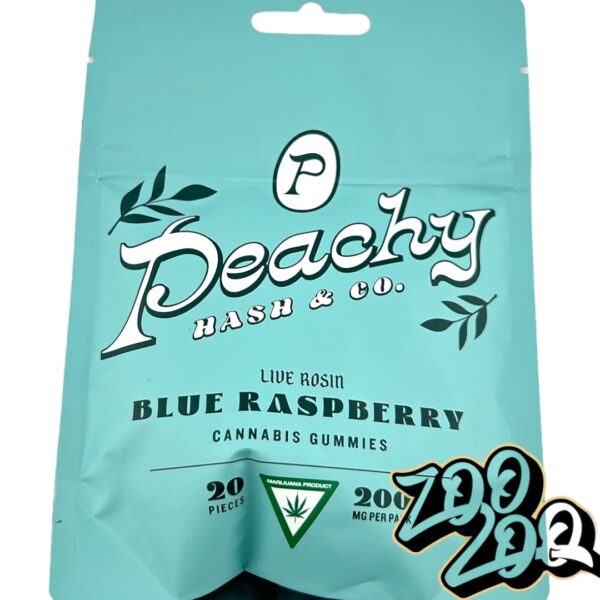 Peachy Hash & Co. 200mg LIVE ROSIN Gummies **BLUE RASPBERRY**