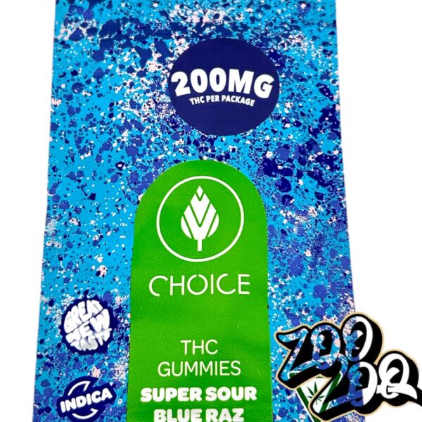 Choice 200mg Gummies **SUPER SOUR BLUE RAZZ** (sativa)