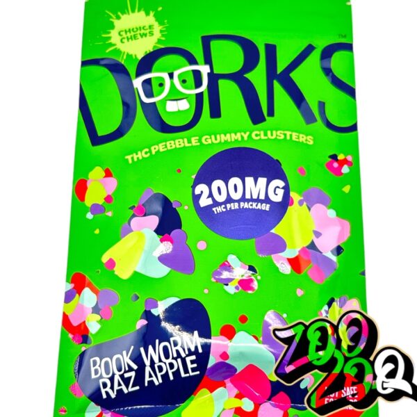 Dorks 200mg Nerd Gummies **BOOKWORM RAZZ APPLE** (hybrid)