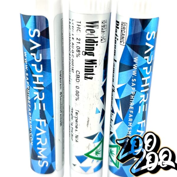 Sapphire Farms 1g ORGANIC Pre-Rolls **WEDDING MINTS**