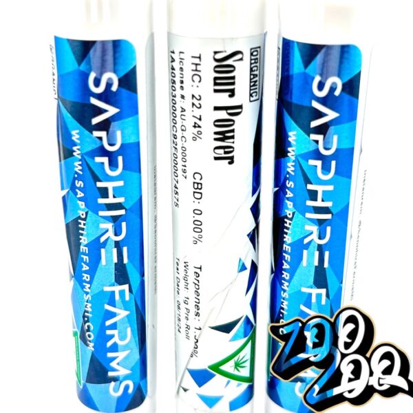 Sapphire Farms 1g ORGANIC Pre-Rolls **SOUR POWER**