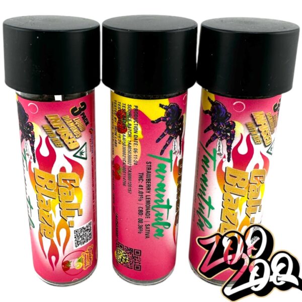 Cali Blaze Tarantula 3Pack Pre-Rolls 2/$50 infused w Liquid Diamonds & Kief **STRAWBERRY LEMONADE** (S) 41.01%