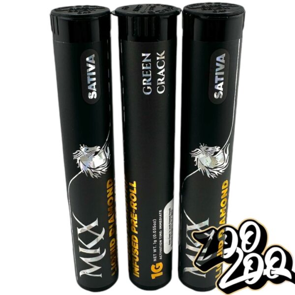 MKX 1g Liquid Diamond Infused Pre-Rolls **GREEN CRACK** (sativa) 35.6%