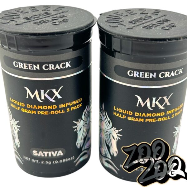 MKX 5 Pack Liquid Diamond Infused Pre-Rolls 2.5g Total **GREEN CRACK** (sativa) 41.81%