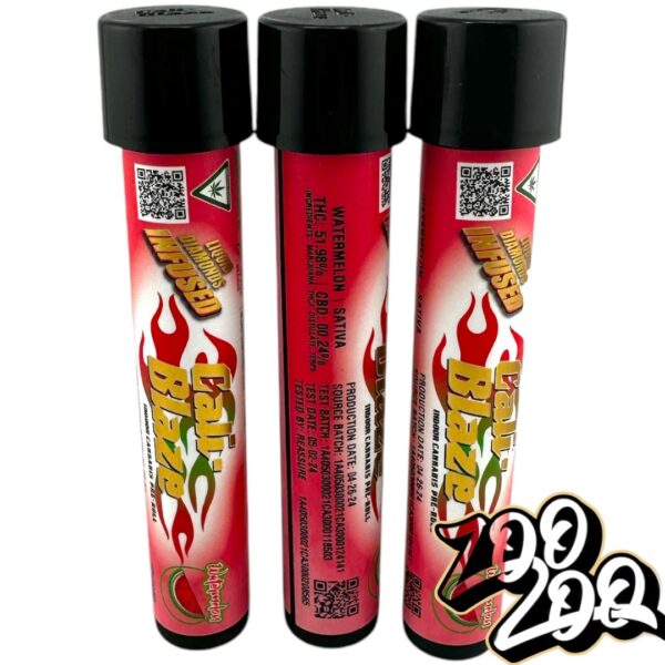 Cali Blaze 1.2g Pre-Rolls Infused w/ Liquid Diamonds **WATERMELON** (S) 51.98%