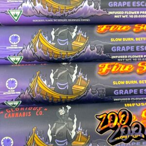 Glorious Cannabis Fire Styxx INFUSED 1g Pre-Rolls **GRAPE ESCAPE** 30.40%