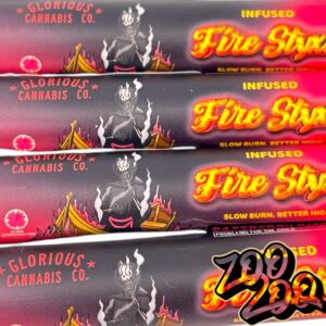 Glorious Cannabis Fire Styxx INFUSED 1g Pre-Rolls **RAZZBERRY DIESEL** 36.24%