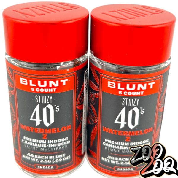 Stiiizy 40’s 5 Pack Pre-Rolled Blunts **WATERMELON Z** Indica 46.74% (2/$40)