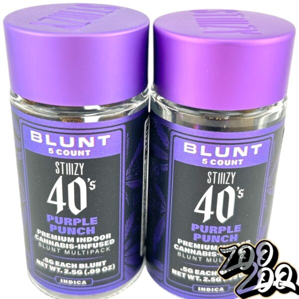 Stiiizy 40’s 5 Pack Pre-Rolled Blunts **PURPLE PUNCH** Indica 49.92% (2/$40)