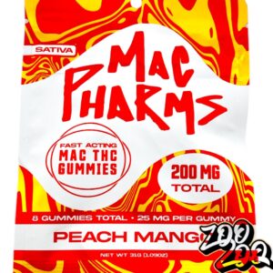 Mac Pharms 200mg Gummies **PEACH MANGO** (sativa)