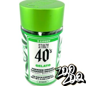 Stiiizy 40’s (5pk/2.5g Total) Pre-Rolls Infused w/ Live Resin & Keif **GELATO**(H)